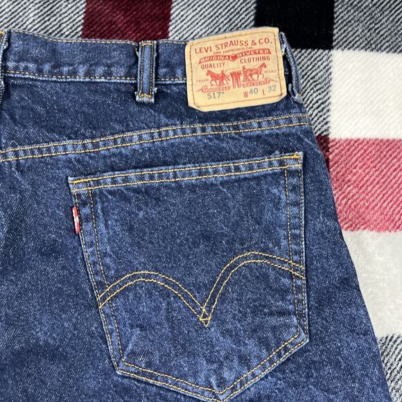 Vintage LEVIS 517 Boot Cut Jeans Men 40x32(33") Dark Raw Wash Denim Cowboy Y2K - Picture 10 of 11